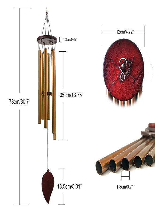 Dksuwe أجراس هوائية خارجية، 30 بوصة، 6 أنابيب ألومنيوم مقاومة للصدأ، أجراس هوائية كبيرة ذات صوت عميق، مثالية للفناء أو الشرفة أو الحديقة أو الفناء الخلفي... - Image 4